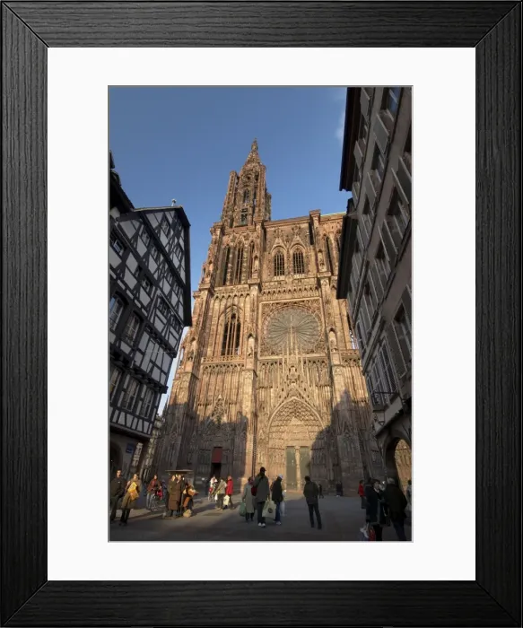 Framed Print : West front of Notre-Dame gothic cathedral, from Rue Merciere, UNESCO World Heritage Site Framed Print : West front of Notre-Dame gothic cathedral, from Rue Merciere, UNESCO World Heritage Site
