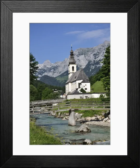 Framed Print : Church of Ramsau, Berchtesgadener Land, Bavaria, Germany, Europe Framed Print : Church of Ramsau, Berchtesgadener Land, Bavaria, Germany, Europe