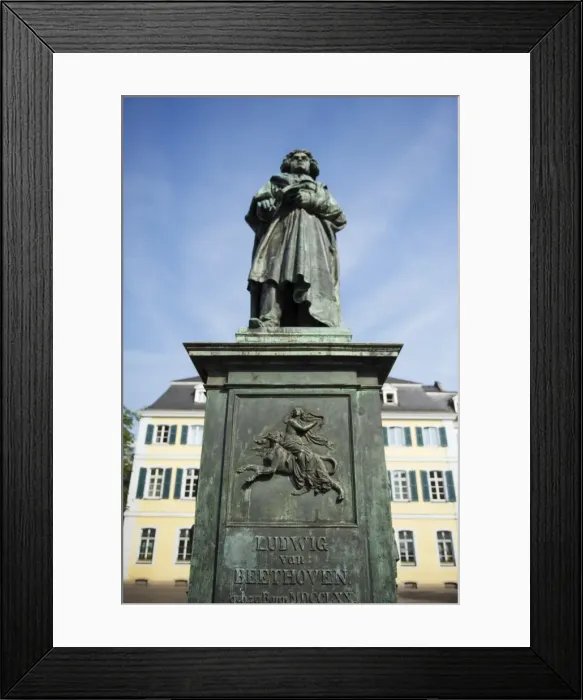 Framed Print : Statue of Ludwig Van Beethoven in front of the post office, Bonn, North Rhineland Westphalia