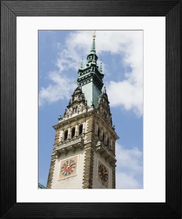 Framed Print : Clock tower, Rathaus (City Hall), Hamburg, Germany, Europe Framed Print : Clock tower, Rathaus (City Hall), Hamburg, Germany, Europe