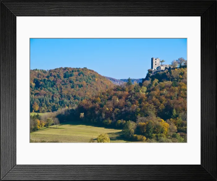 Framed Print : The ruins of castle Neideck in autumm, Franconian Switzerland region, Franconia Framed Print : The ruins of castle Neideck in autumm, Franconian Switzerland region, Franconia