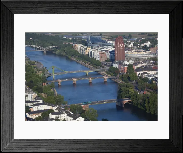 Framed Print : The Main River in Frankfurt am Main, Hesse. Germany, Europe Framed Print : The Main River in Frankfurt am Main, Hesse. Germany, Europe