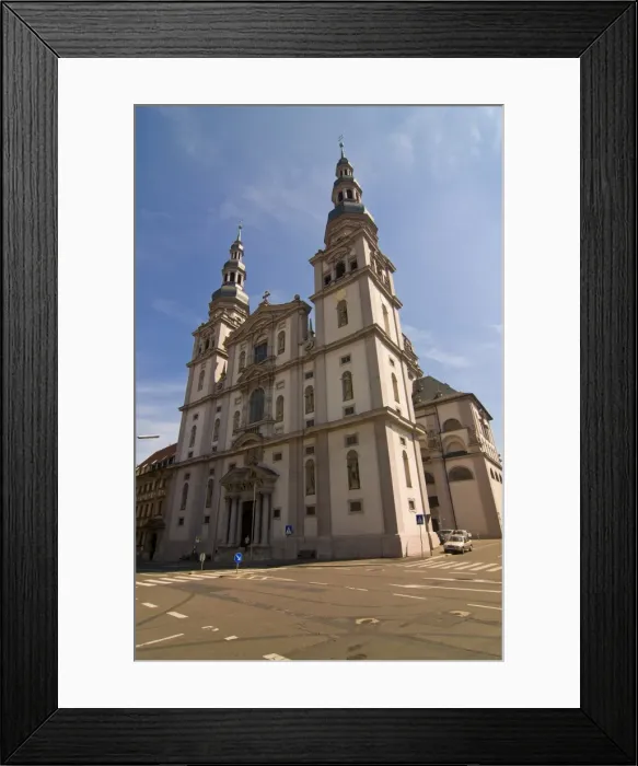 Framed Print : Church St. Johannes, Kollegiatstift Haug, Wurzburg, Franconia, Bavaria, Germany, Europe