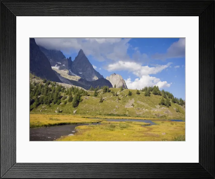 Framed Print : Trekking route, Tour de Mont Blanc, Val Veny, near Courmayeur, Italy, Europe
