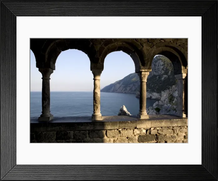 Framed Print : Looking at the Byron cave from the St. Peters Cloister, Portovenere, UNESCO World Heritage Site Framed Print : Looking at the Byron cave from the St. Peters Cloister, Portovenere, UNESCO World Heritage Site