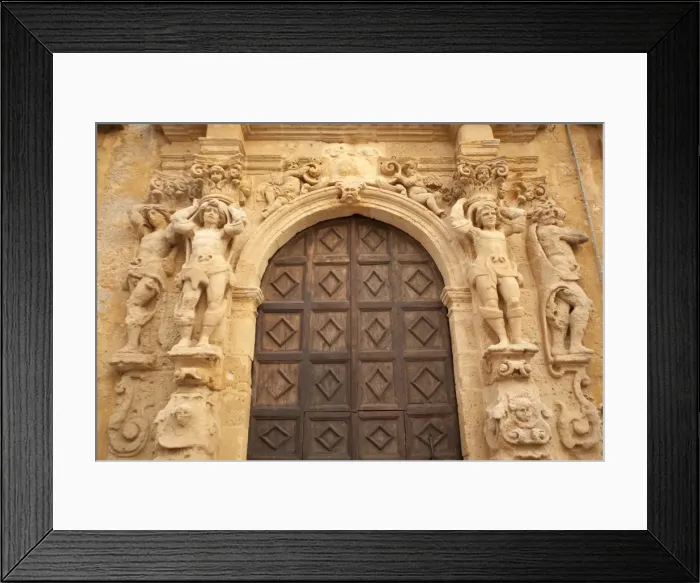 Framed Print : Ornate doorway in the Santa Veneranda square, Mazzara del Vallo, Sicily, Italy, Europe Framed Print : Ornate doorway in the Santa Veneranda square, Mazzara del Vallo, Sicily, Italy, Europe