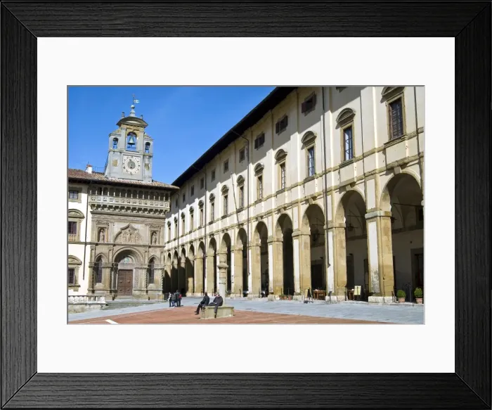 Framed Print : The building of Fraternita dei Laici, Piazza Vasari or Piazza Grande, Arezzo