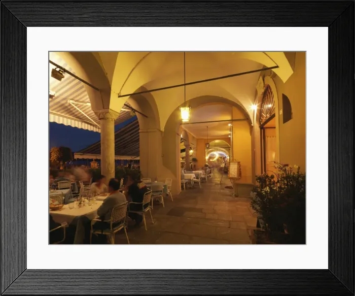 Framed Print : Outdoor restaurants, Cannobio, Lake Maggiore, Italian Lakes, Piedmont, Italy, Europe Framed Print : Outdoor restaurants, Cannobio, Lake Maggiore, Italian Lakes, Piedmont, Italy, Europe