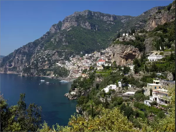 The bay and the village of Positano on the Amalfi Coast, UNESCO World Heritage Site
