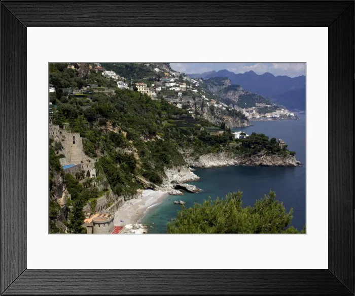 Framed Print : View of the Amalfi Coast around Amalfi, UNESCO World Heritage Site, Campania Framed Print : View of the Amalfi Coast around Amalfi, UNESCO World Heritage Site, Campania