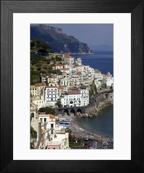 Framed Print : View of Amalfi from the coast, Amalfi Coast, UNESCO World Heritage Site Framed Print : View of Amalfi from the coast, Amalfi Coast, UNESCO World Heritage Site