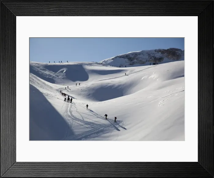 Framed Print : Ski mountaineering, Pale di San Martino, Cima Fradusta ascent, Dolomites Framed Print : Ski mountaineering, Pale di San Martino, Cima Fradusta ascent, Dolomites
