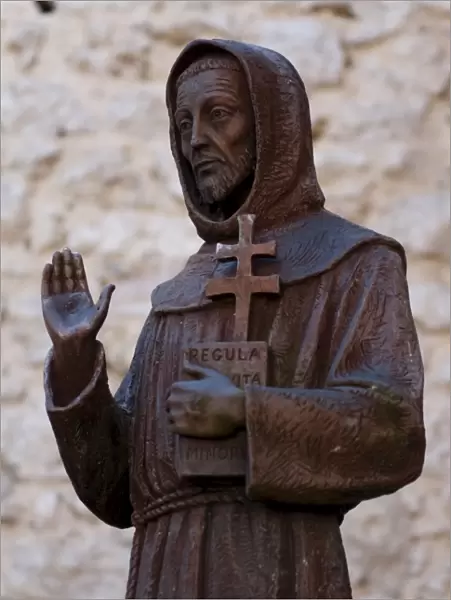Statue of St. Francis, cloister, Franciscan Sanctuary of Fonte Colombo