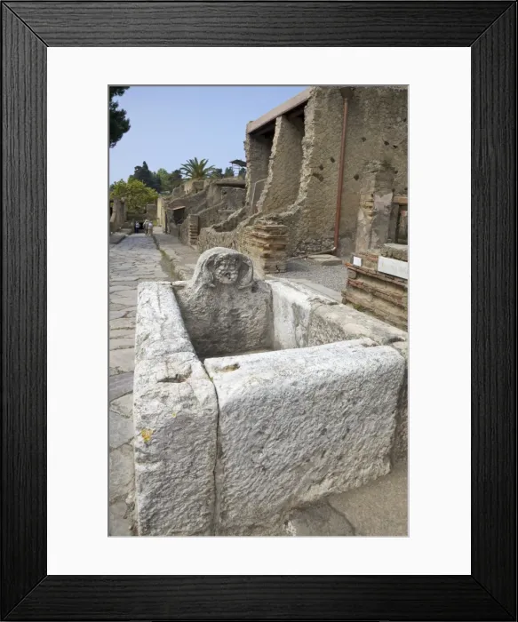Framed Print : Drinking fountain on Cardo V, Herculaneum, UNESCO World Heritage Site, Campania Framed Print : Drinking fountain on Cardo V, Herculaneum, UNESCO World Heritage Site, Campania