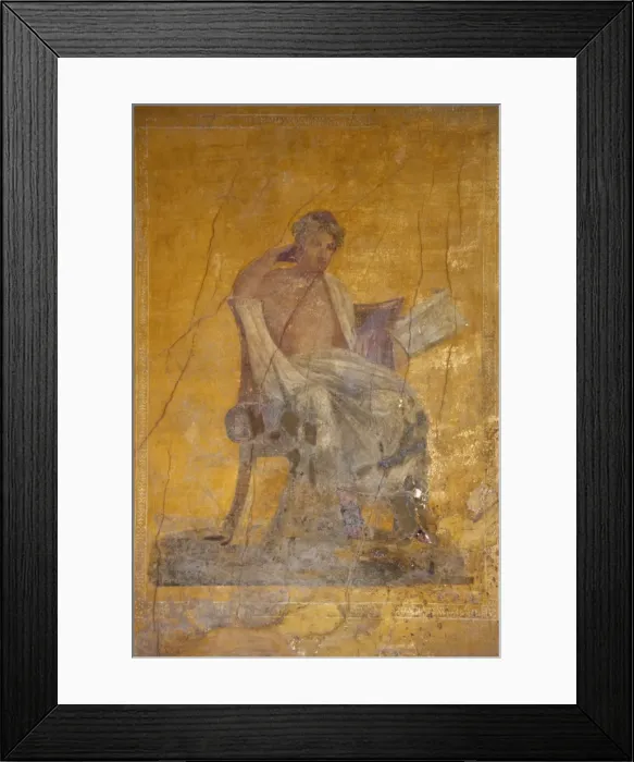 Framed Print : Fresco of the poet Menander, House of the Menander, Pompeii, UNESCO World Heritage Site Framed Print : Fresco of the poet Menander, House of the Menander, Pompeii, UNESCO World Heritage Site