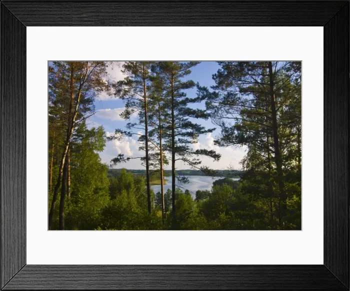 Framed Print : Lake behind trees at Aukstaitija National Park, Lithuania, Baltic States, Europe Framed Print : Lake behind trees at Aukstaitija National Park, Lithuania, Baltic States, Europe