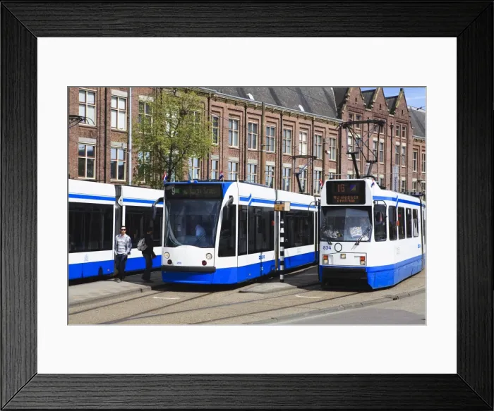 Framed Print : Centraal Station and trams, Amsterdam, Netherlands, Europe Framed Print : Centraal Station and trams, Amsterdam, Netherlands, Europe