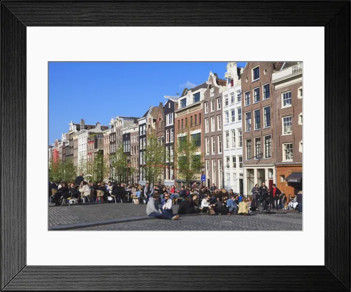Framed Print : Cafe by the Singel Canal, Amsterdam, Netherlands, Europe Framed Print : Cafe by the Singel Canal, Amsterdam, Netherlands, Europe