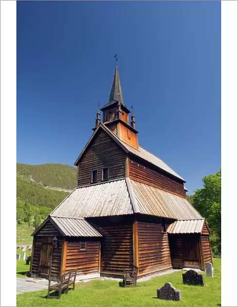 Stave church dating from 1184 at Kaupanger, Western Norway, Norway, Scandinavia, Europe