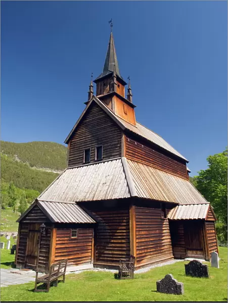 Stave church dating from 1184 at Kaupanger, Western Norway, Norway, Scandinavia, Europe