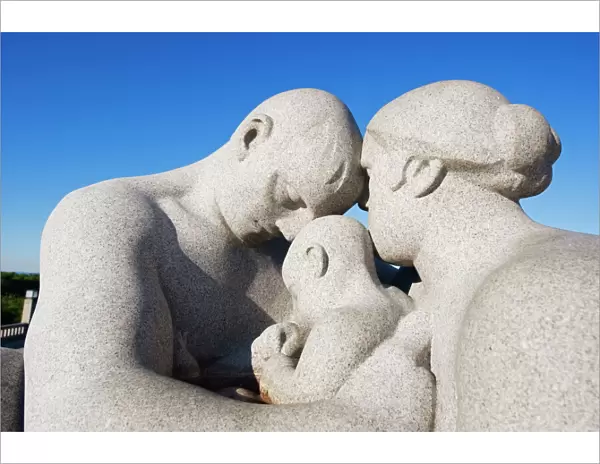 Parent and child, stone sculpture by Emanuel Vigeland, Vigeland Park, Oslo