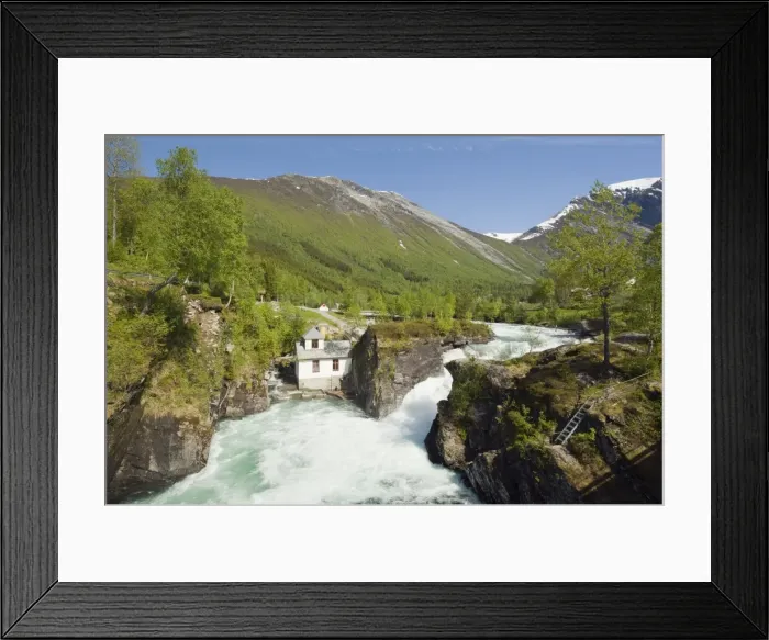 Framed Print : Holsbrua waterfall, Western Norway, Norway, Scandinavia, Europe Framed Print : Holsbrua waterfall, Western Norway, Norway, Scandinavia, Europe