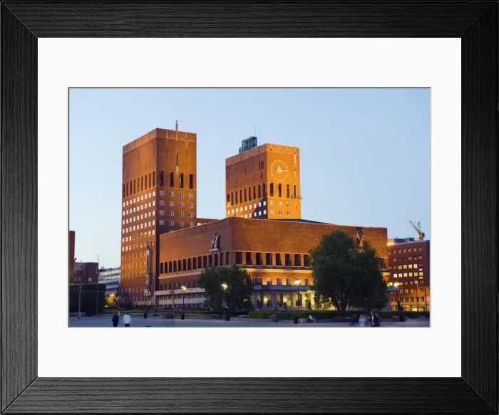 Framed Print : Radhus (City Hall) illuminated at night, Oslo, Norway, Scandinavia, Europe Framed Print : Radhus (City Hall) illuminated at night, Oslo, Norway, Scandinavia, Europe