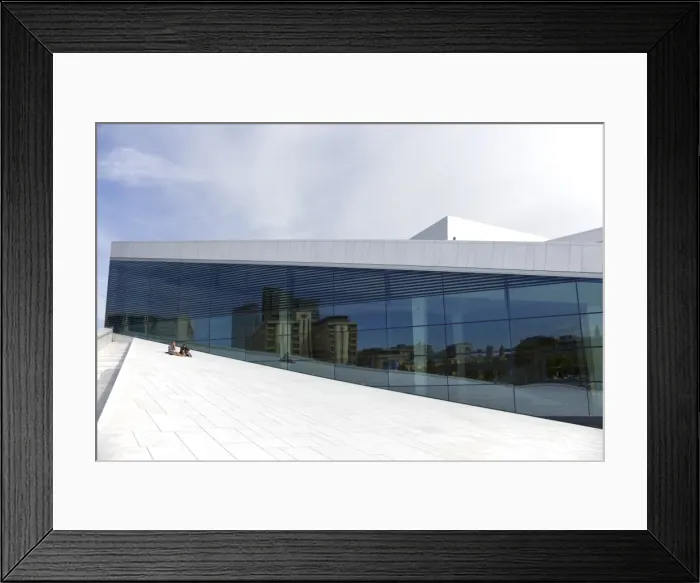 Framed Print : Oslo Opera house exterior in summer sunshine, city centre, Oslo, Norway