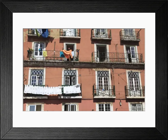 Framed Print : Windows and balconies in the Alfama District, Lisbon, Portugal, Europe Framed Print : Windows and balconies in the Alfama District, Lisbon, Portugal, Europe