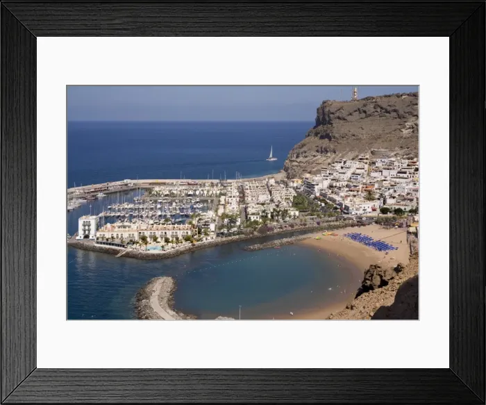 Framed Print : Puerto and Playa Mogan, Grand Canary, Canary Islands, Spain, Atlantic, Europe Framed Print : Puerto and Playa Mogan, Grand Canary, Canary Islands, Spain, Atlantic, Europe