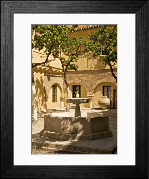 Framed Print : Patio with fountain at Divino Salvador Church, Seville, Andalusia, Spain, Europe Framed Print : Patio with fountain at Divino Salvador Church, Seville, Andalusia, Spain, Europe