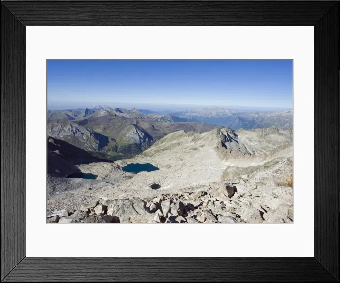 Framed Print : View from Pico de Aneto, at 3404m the highest peak in the Pyrenees, Spain, Europe Framed Print : View from Pico de Aneto, at 3404m the highest peak in the Pyrenees, Spain, Europe