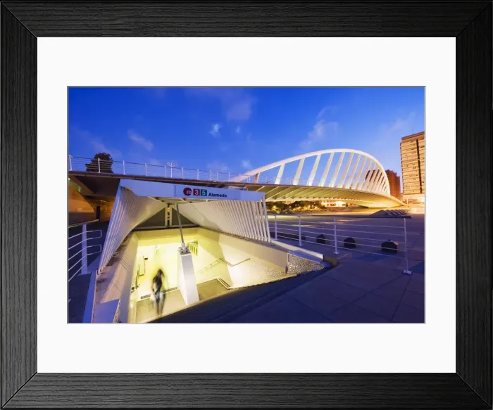 Framed Print : Metro stations at Puenta de la Exposicion, Valencia, Spain, Europe Framed Print : Metro stations at Puenta de la Exposicion, Valencia, Spain, Europe
