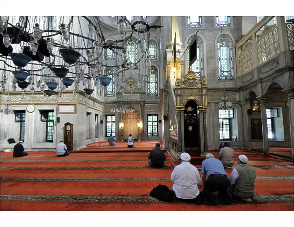 Interior of Eyup Sultan mosque, Istanbul, Turkey, Europe