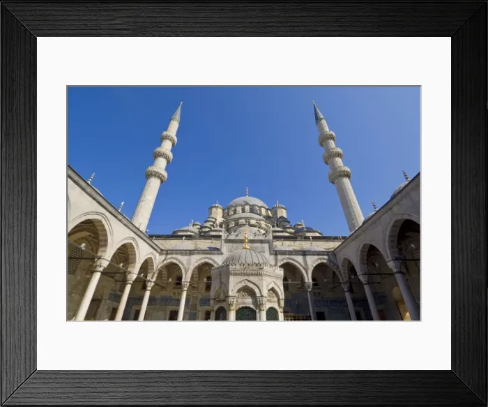 Framed Print : Inside view of the courtyard and Ablutions fountain of the Yeni Cami (New Mosque) Framed Print : Inside view of the courtyard and Ablutions fountain of the Yeni Cami (New Mosque)