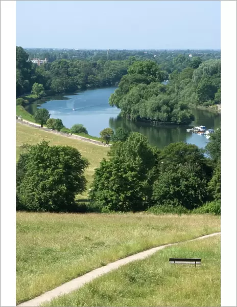 View over the Thames from Richmond Hill, Richmond, Surrey, England, United Kingdom