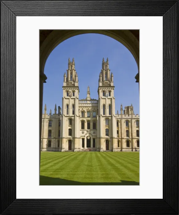 Framed Print : The inner walls and quadrangle of All Souls College, Oxford, Oxfordshire Framed Print : The inner walls and quadrangle of All Souls College, Oxford, Oxfordshire