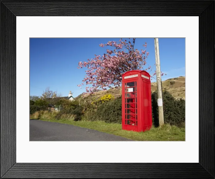 Framed Print : Red telephone box, Isle of Mull, Inner Hebrides, Scotland, United Kingdom, Europe Framed Print : Red telephone box, Isle of Mull, Inner Hebrides, Scotland, United Kingdom, Europe