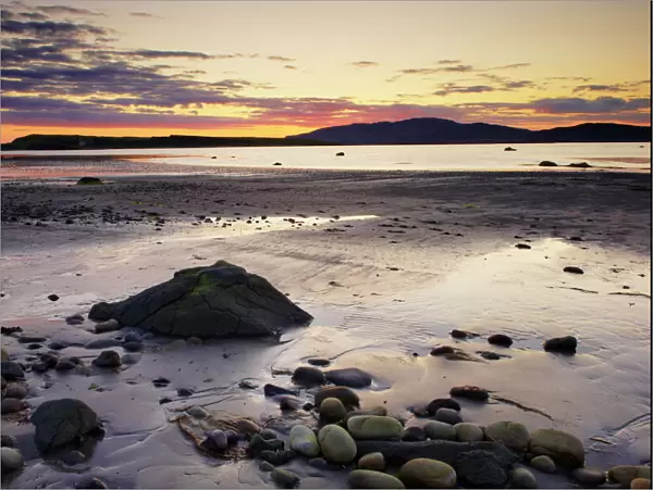 Sunset on Loch na Keal and Inch Kenneth island, Isle of Mull, Inner Hebrides