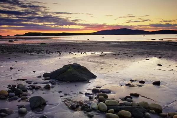 Sunset on Loch na Keal and Inch Kenneth island, Isle of Mull, Inner Hebrides