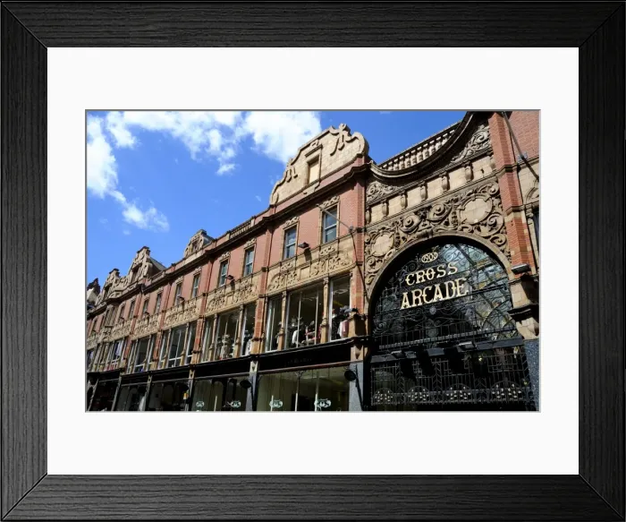Framed Print : Facade of Cross Arcade, Leeds, West Yorkshire, England, United Kingdom, Europe Framed Print : Facade of Cross Arcade, Leeds, West Yorkshire, England, United Kingdom, Europe