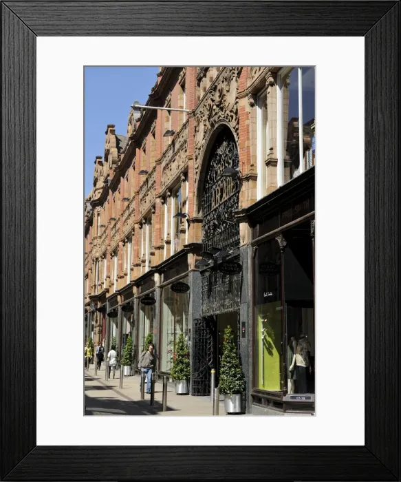 Framed Print : Queen Victoria Street and the facade of Cross Arcade, Leeds, West Yorkshire Framed Print : Queen Victoria Street and the facade of Cross Arcade, Leeds, West Yorkshire