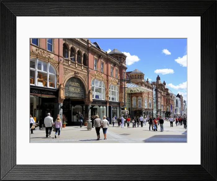 Framed Print : Briggate, Leeds, West Yorkshire, England, United Kingdom, Europe Framed Print : Briggate, Leeds, West Yorkshire, England, United Kingdom, Europe