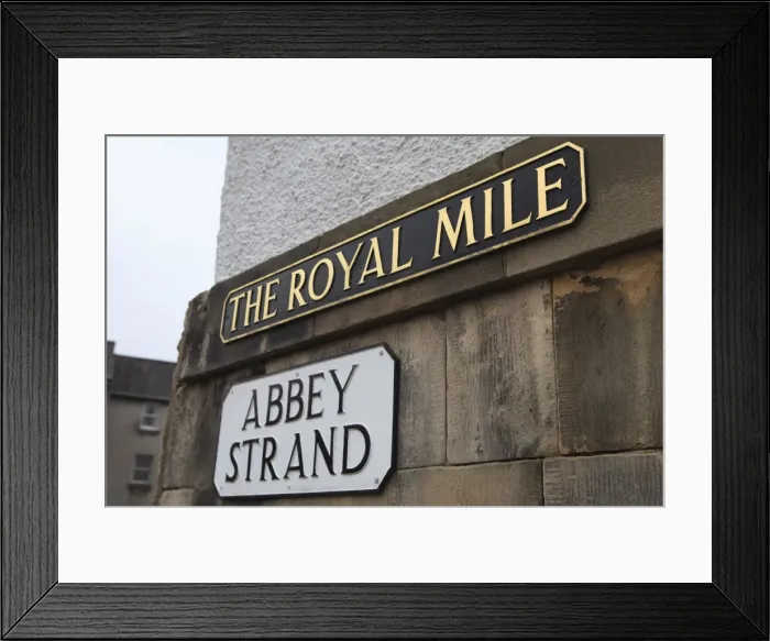 Framed Print : Street signs, Royal Mile, Old Town, Edinburgh, Lothian, Scotland, United Kingdom, Europe Framed Print : Street signs, Royal Mile, Old Town, Edinburgh, Lothian, Scotland, United Kingdom, Europe
