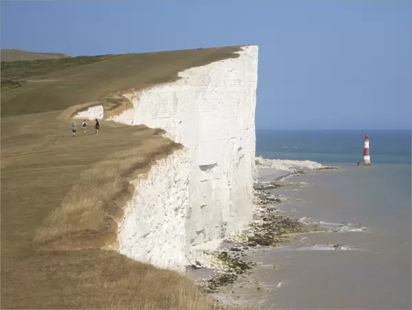 Lighthouse and cliffs at Beachy Head, East Sussex, England, United Kingdom, Europe