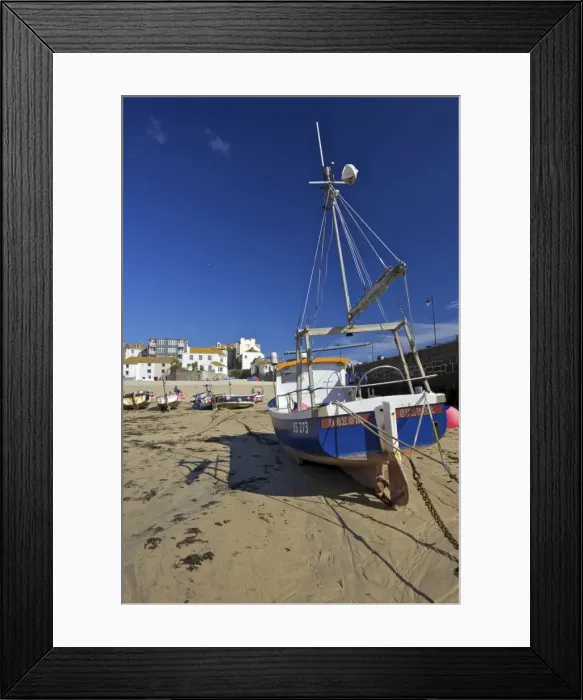 Framed Print : Boats in old harbour in summer, St. Ives, Cornwall, England, United Kingdom, Europe Framed Print : Boats in old harbour in summer, St. Ives, Cornwall, England, United Kingdom, Europe