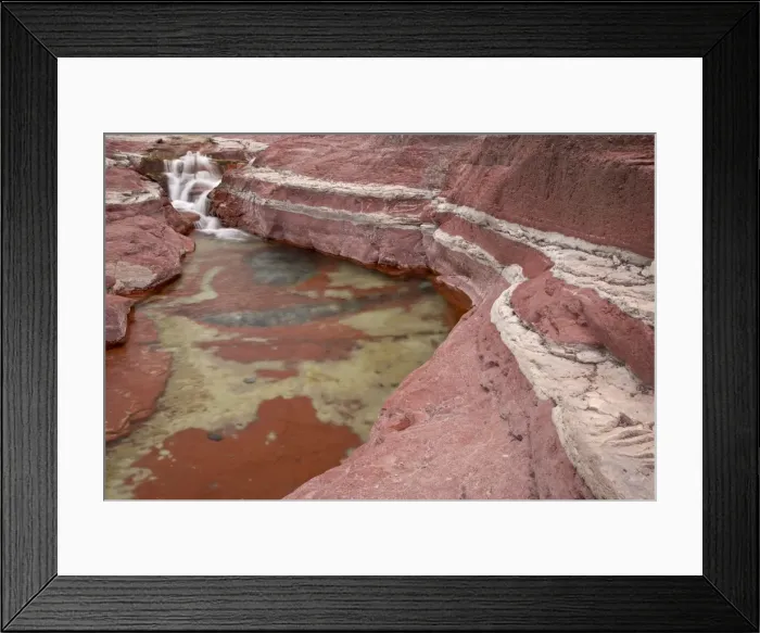 Framed Print : Cascade on the creek through Red Rock Canyon, Waterton Lakes National Park Framed Print : Cascade on the creek through Red Rock Canyon, Waterton Lakes National Park