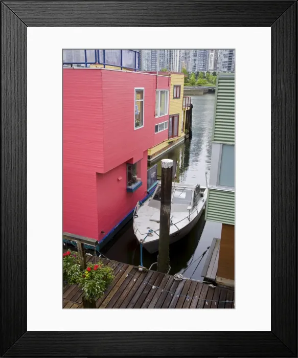 Framed Print : Houseboats on Granville Island, Vancouver, British Columbia, Canada, North America Framed Print : Houseboats on Granville Island, Vancouver, British Columbia, Canada, North America