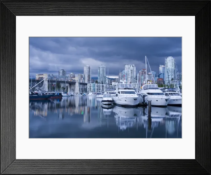Framed Print : Burrard Bridge and Brokers Bay Marina, False Creek, Vancouver, British Columbia Framed Print : Burrard Bridge and Brokers Bay Marina, False Creek, Vancouver, British Columbia