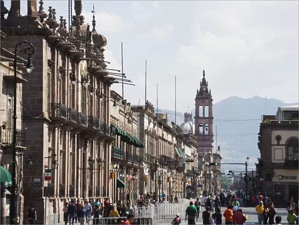 City centre buildings, Morelia, Michoacan state, Mexico, North America